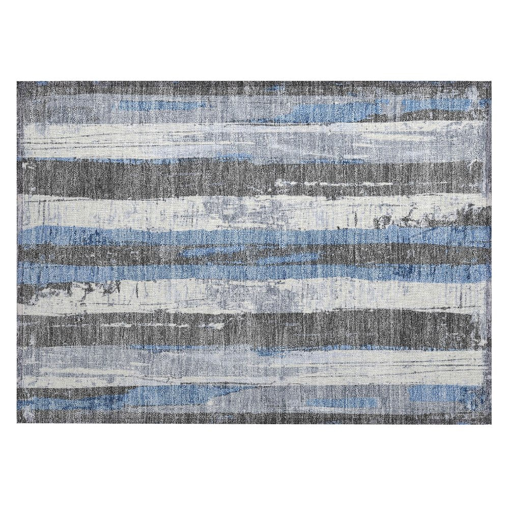 Machine Washable Indoor/Outdoor Chantille Denim 1'8" x 2'6" Rug