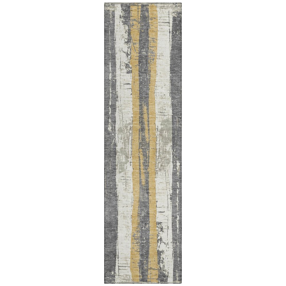 Machine Washable Indoor/Outdoor Chantille Gold 2'3" x 7'6" Runner Rug