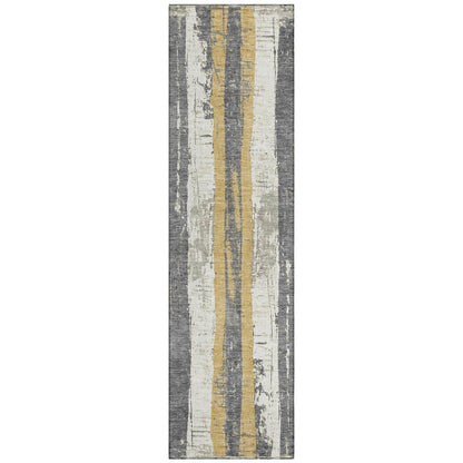 Machine Washable Indoor/Outdoor Chantille Gold 2'3" x 7'6" Runner Rug