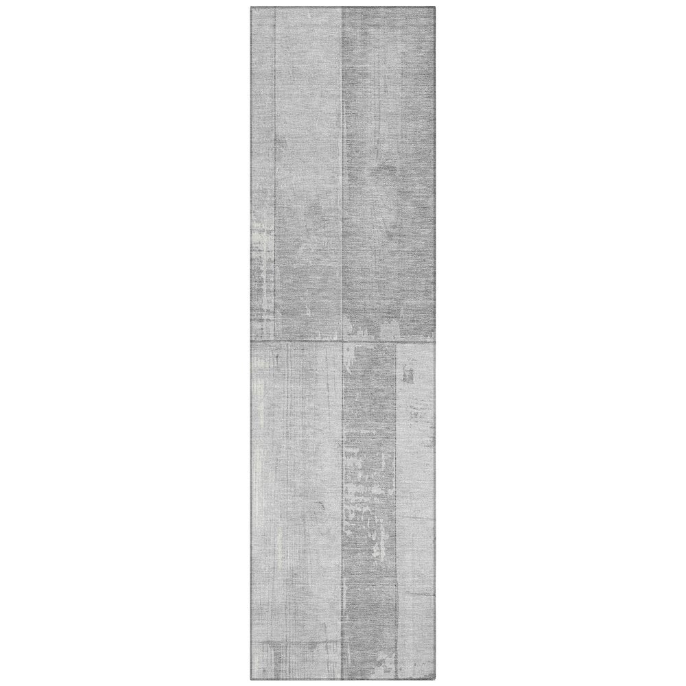 Machine Washable Indoor/Outdoor Chantille Gray 2'3" x 7'6" Runner Rug