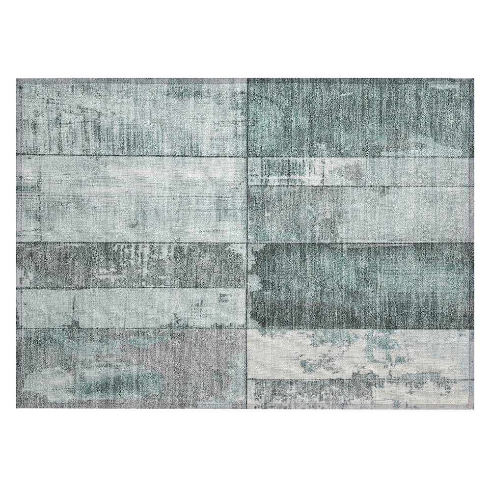 Machine Washable Indoor/Outdoor Chantille Seafoam 1'8" x 2'6" Rug