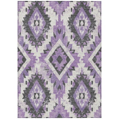 Machine Washable Indoor/Outdoor Chantille Purple 2'6" x 3'10" Rug