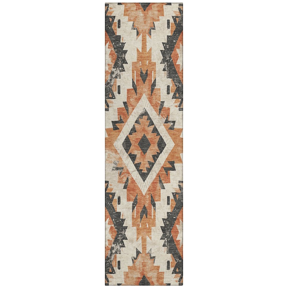 Machine Washable Indoor/Outdoor Chantille Terracotta 2'3" x 7'6" Runner Rug