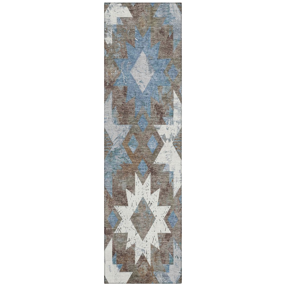 Machine Washable Indoor/Outdoor Chantille Brown 2'3" x 7'6" Runner Rug