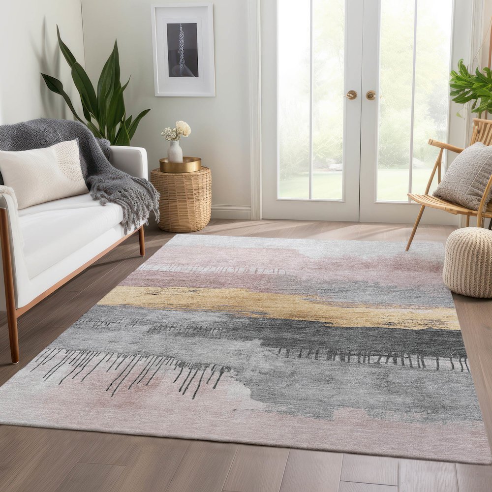 Machine Washable Indoor/Outdoor Chantille Blush 2'6" x 3'10" Rug