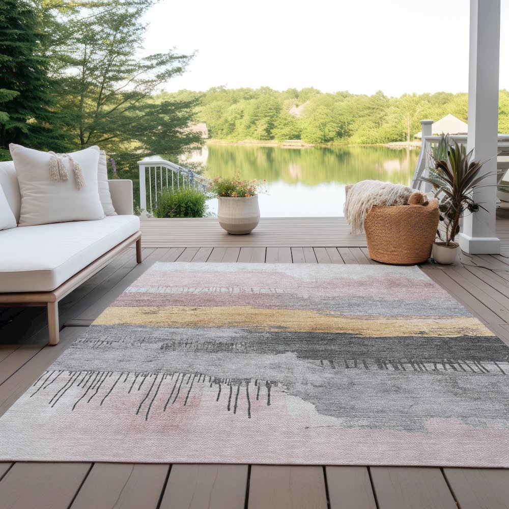 Machine Washable Indoor/Outdoor Chantille Blush 2'6" x 3'10" Rug