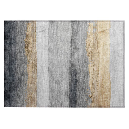 Machine Washable Indoor/Outdoor Chantille Gold 1'8" x 2'6" Rug