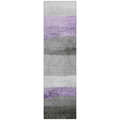 Machine Washable Indoor/Outdoor Chantille Lavender 2'3" x 7'6" Runner Rug