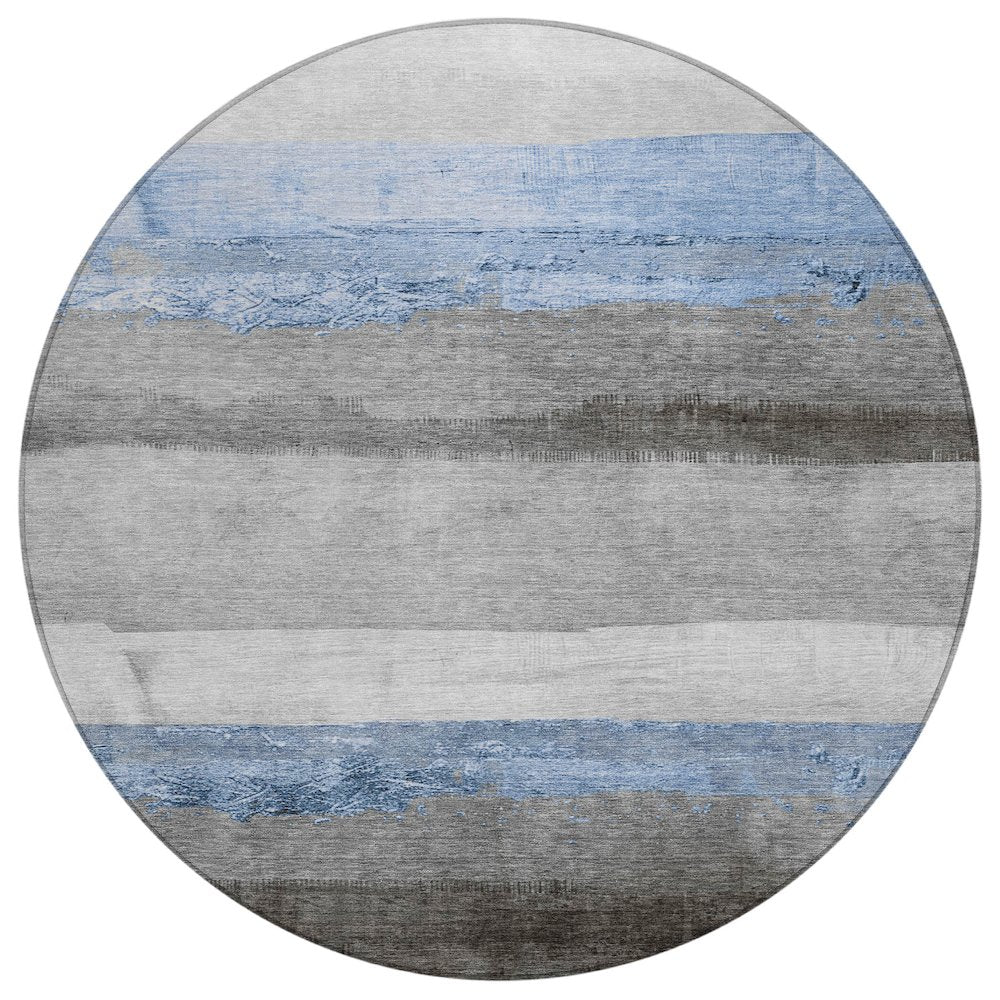 Machine Washable Indoor/Outdoor Chantille Sky 8' x 8' Round Rug