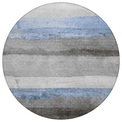 Machine Washable Indoor/Outdoor Chantille Sky 8' x 8' Round Rug