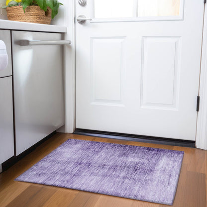 Machine Washable Indoor/Outdoor Chantille Purple 1'8" x 2'6" Rug