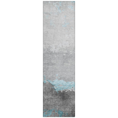 Machine Washable Indoor/Outdoor Chantille Teal 2'3" x 7'6" Runner Rug