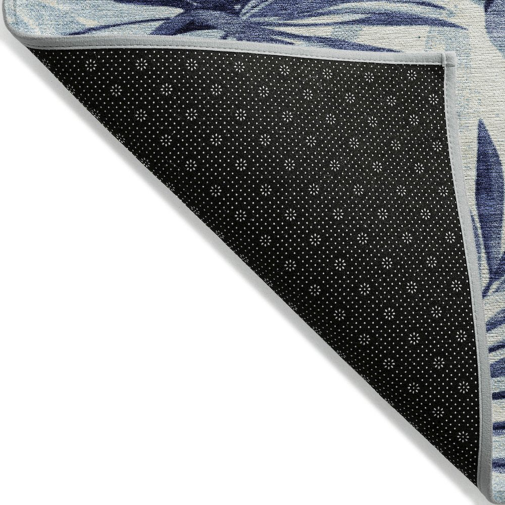 Machine Washable Indoor/Outdoor Chantille Blue 1'8" x 2'6" Rug