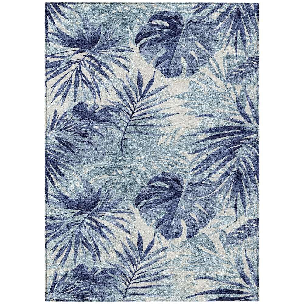 Machine Washable Indoor/Outdoor Chantille Blue 2'6" x 3'10" Rug