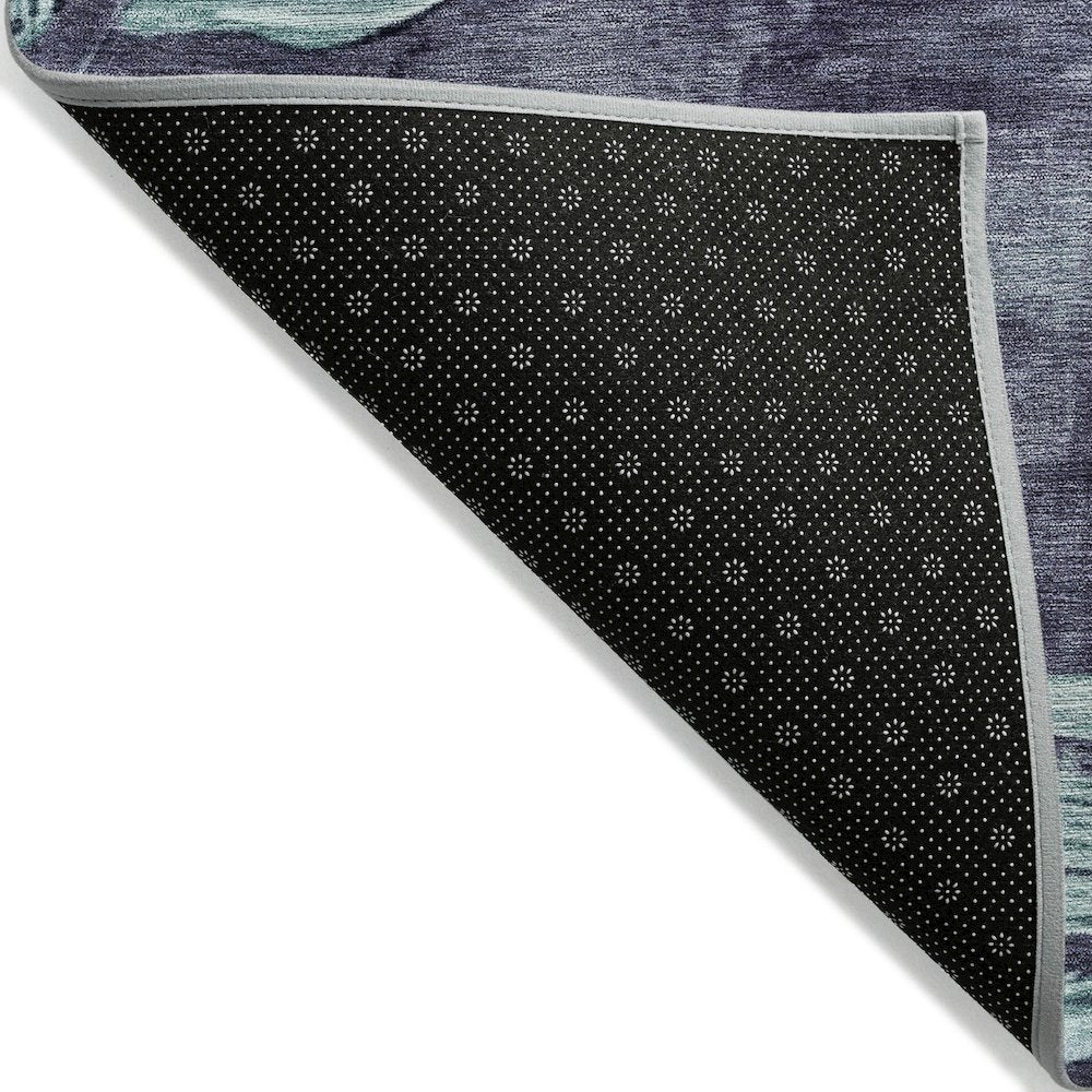 Machine Washable Indoor/Outdoor Chantille Blue 1'8" x 2'6" Rug
