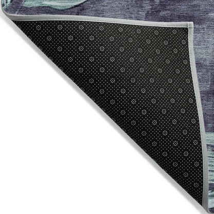 Machine Washable Indoor/Outdoor Chantille Blue 1'8" x 2'6" Rug