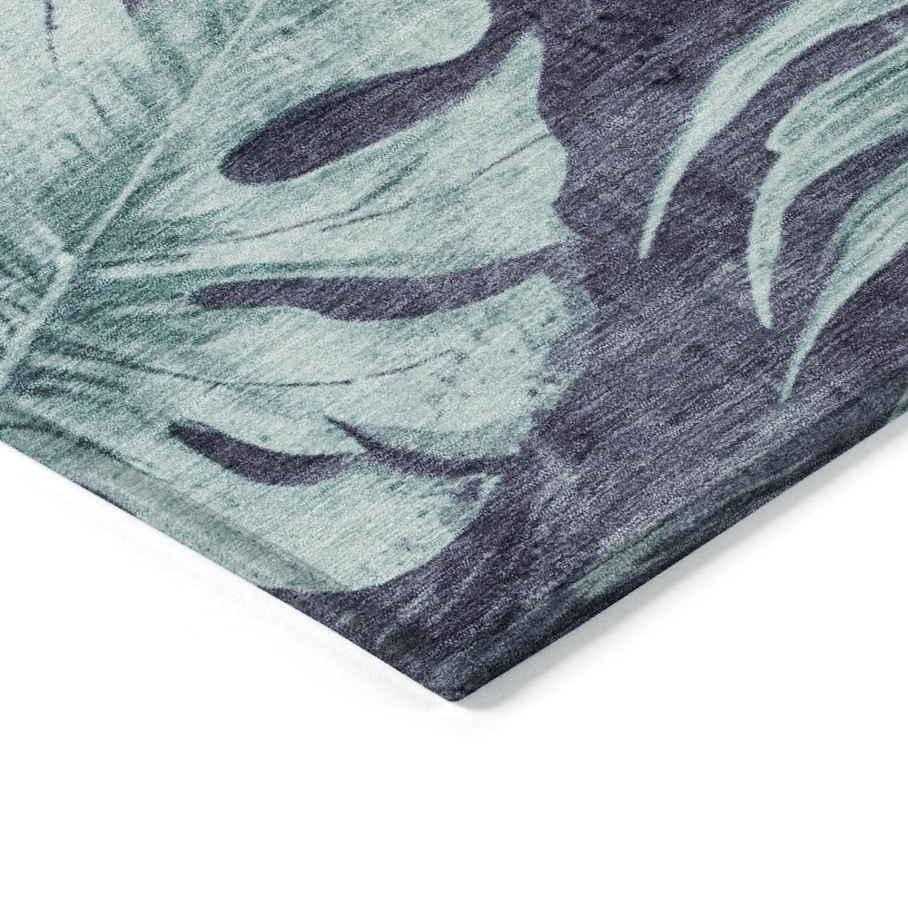 Machine Washable Indoor/Outdoor Chantille Blue 1'8" x 2'6" Rug
