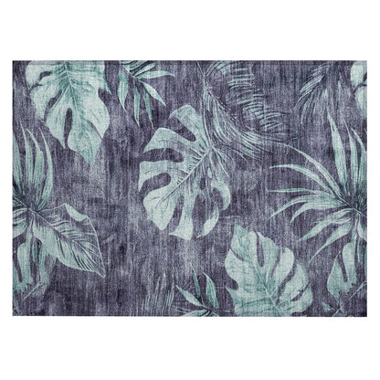 Machine Washable Indoor/Outdoor Chantille Blue 1'8" x 2'6" Rug