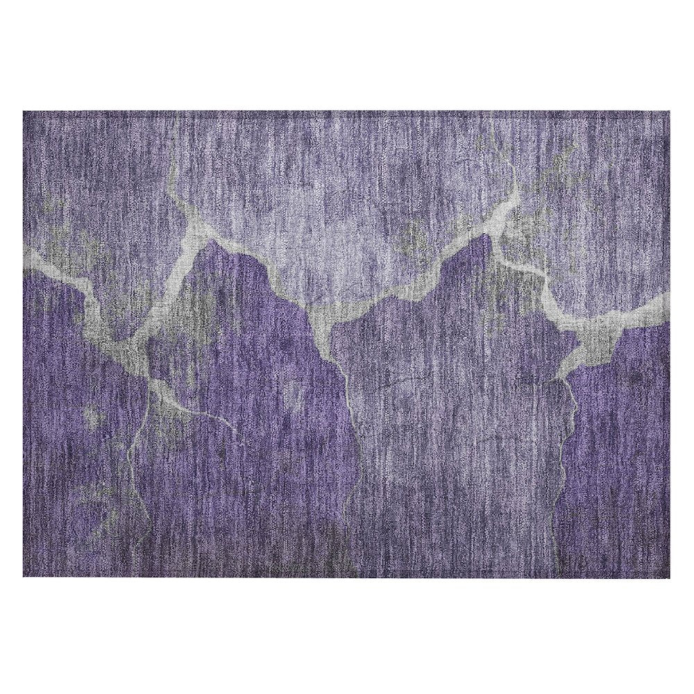 Machine Washable Indoor/Outdoor Chantille Purple 1'8" x 2'6" Rug