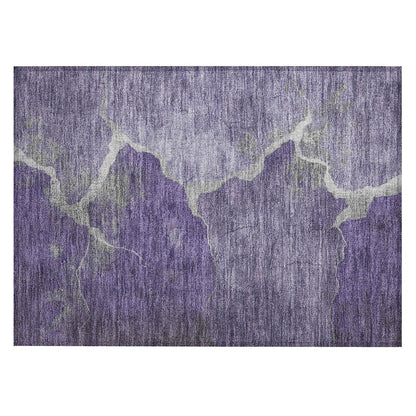 Machine Washable Indoor/Outdoor Chantille Purple 1'8" x 2'6" Rug
