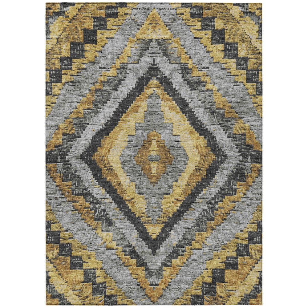 Machine Washable Indoor/Outdoor Chantille Gold 2'6" x 3'10" Rug
