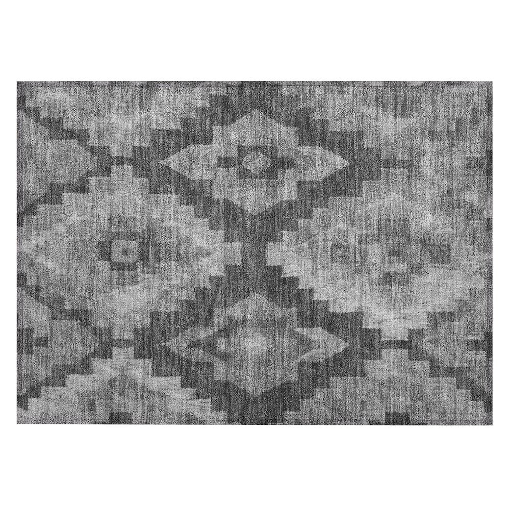 Machine Washable Indoor/Outdoor Chantille Gray 1'8" x 2'6" Rug
