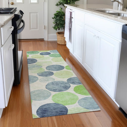 Machine Washable Indoor/Outdoor Chantille Navy 2'3" x 7'6" Runner Rug