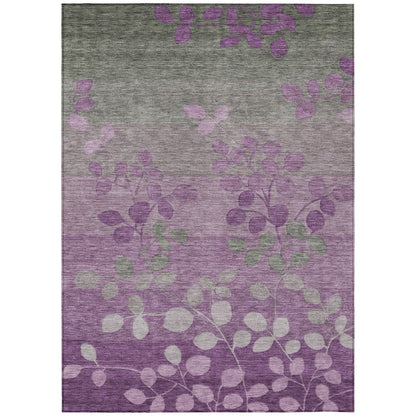 Machine Washable Indoor/Outdoor Chantille Purple 2'6" x 3'10" Rug