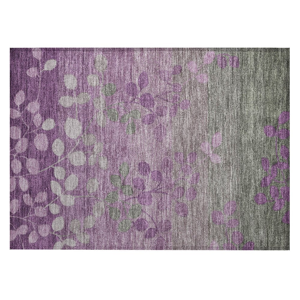 Machine Washable Indoor/Outdoor Chantille Purple 1'8" x 2'6" Rug