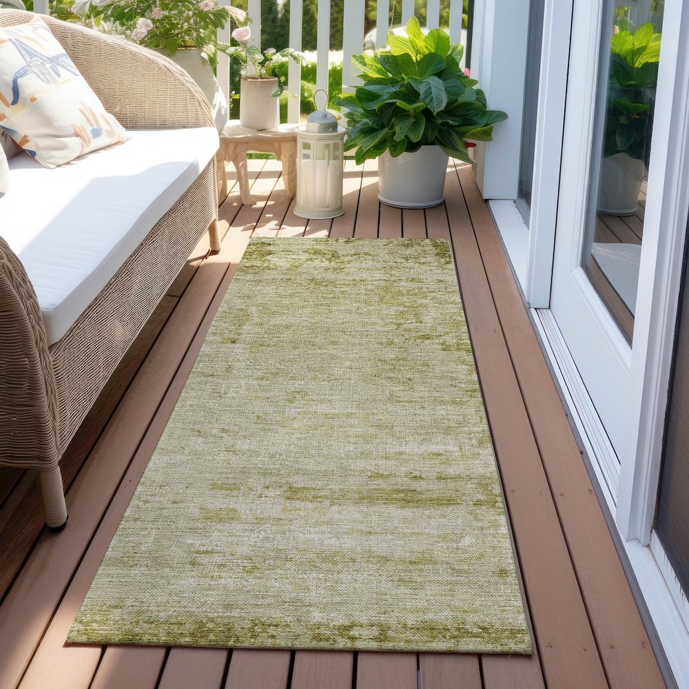Machine Washable Indoor/Outdoor Chantille Aloe 2'3" x 7'6" Runner Rug