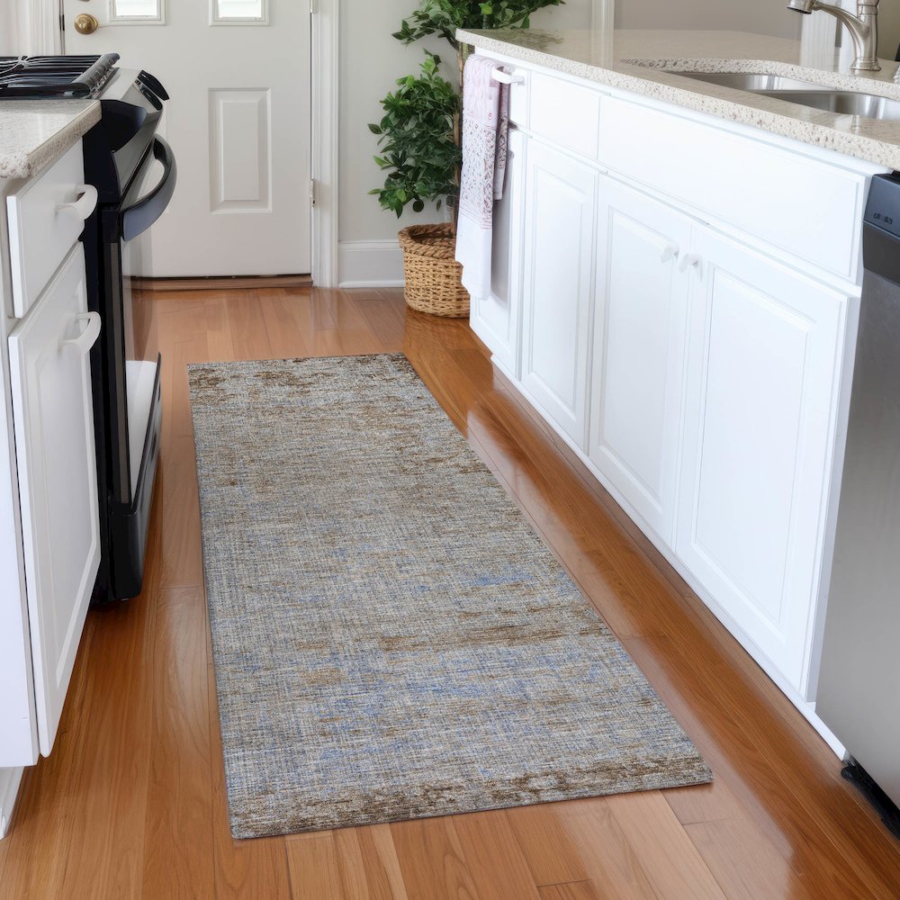 Machine Washable Indoor/Outdoor Chantille Taupe 2'3" x 7'6" Runner Rug