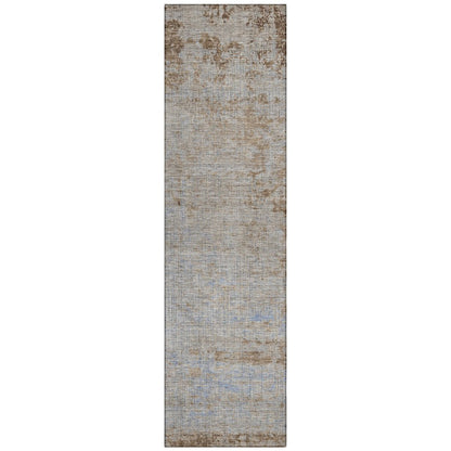 Machine Washable Indoor/Outdoor Chantille Taupe 2'3" x 7'6" Runner Rug