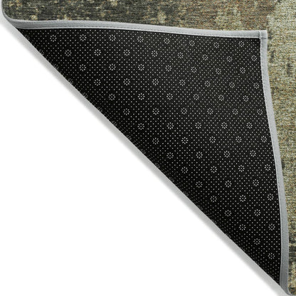 Machine Washable Indoor/Outdoor Chantille Olive 1'8" x 2'6" Rug