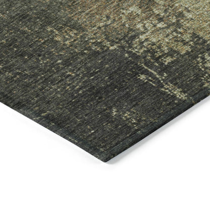 Machine Washable Indoor/Outdoor Chantille Olive 1'8" x 2'6" Rug