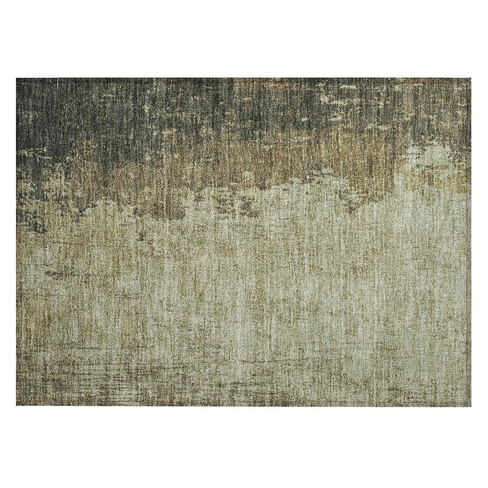 Machine Washable Indoor/Outdoor Chantille Olive 1'8" x 2'6" Rug