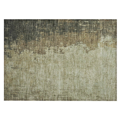 Machine Washable Indoor/Outdoor Chantille Olive 1'8" x 2'6" Rug