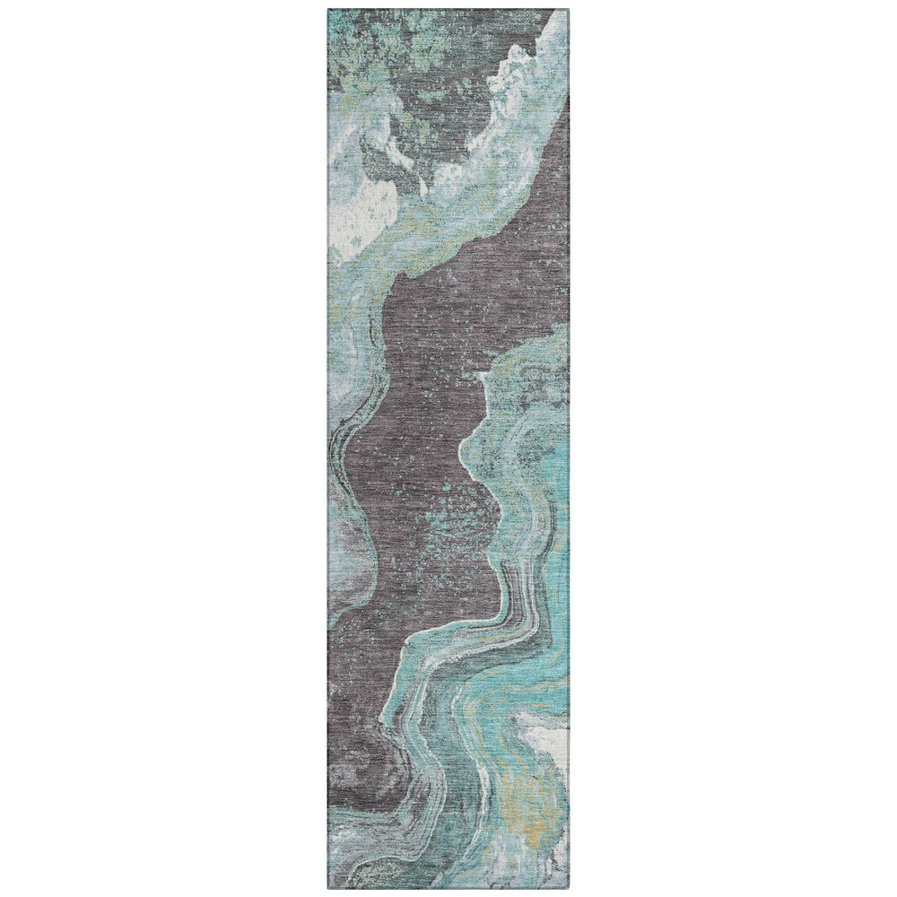 Machine Washable Indoor/Outdoor Chantille Teal 2'3" x 7'6" Runner Rug
