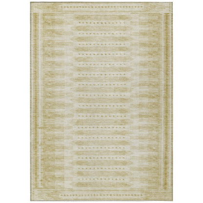 Machine Washable Indoor/Outdoor Chantille Gold 2'6" x 3'10" Rug