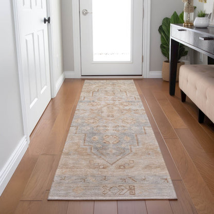 Machine Washable Indoor/Outdoor Chantille Copper 2'3" x 7'6" Runner Rug