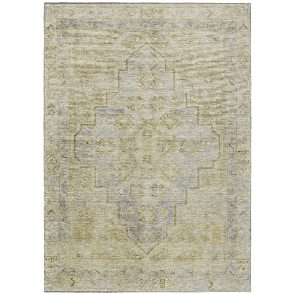 Machine Washable Indoor/Outdoor Chantille Gold 2'6" x 3'10" Rug