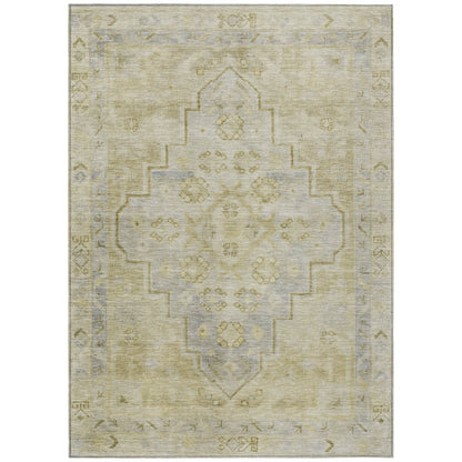 Machine Washable Indoor/Outdoor Chantille Gold 2'6" x 3'10" Rug