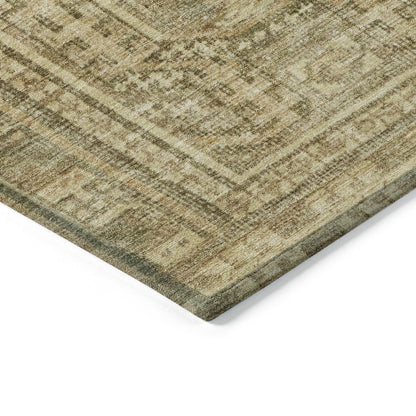 Machine Washable Indoor/Outdoor Chantille Khaki 1'8" x 2'6" Rug