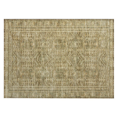 Machine Washable Indoor/Outdoor Chantille Khaki 1'8" x 2'6" Rug
