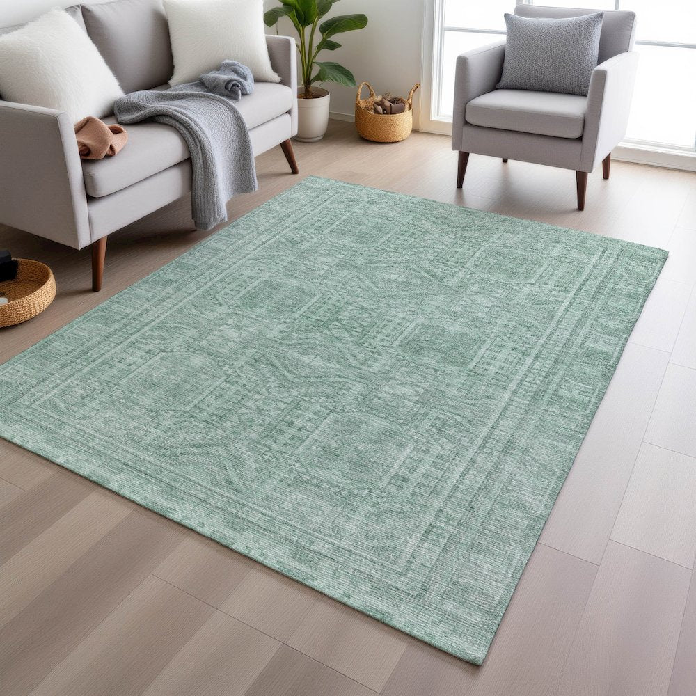 Machine Washable Indoor/Outdoor Chantille Teal 2'6" x 3'10" Rug