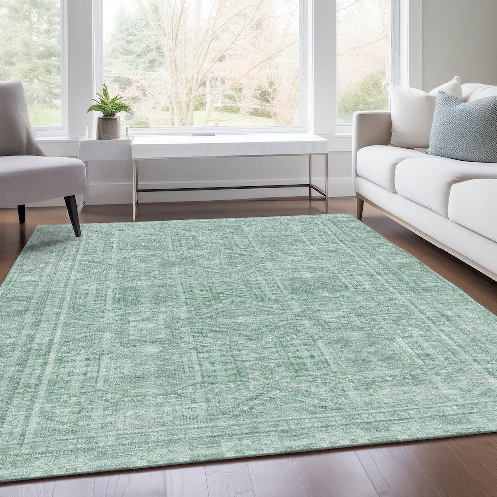 Machine Washable Indoor/Outdoor Chantille Teal 2'6" x 3'10" Rug