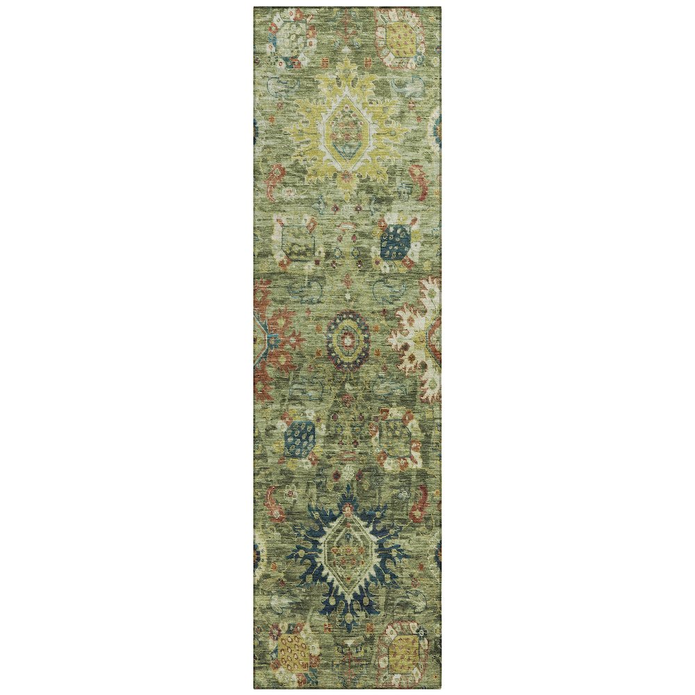 Machine Washable Indoor/Outdoor Chantille Aloe 2'3" x 7'6" Runner Rug