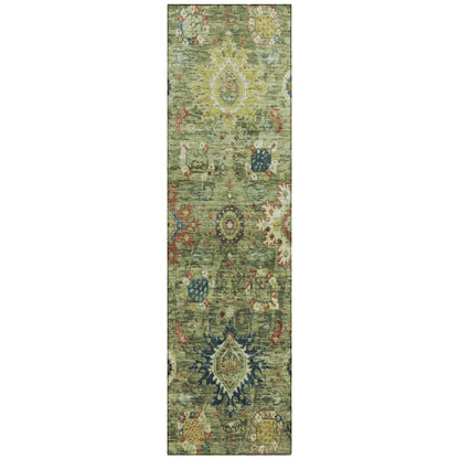 Machine Washable Indoor/Outdoor Chantille Aloe 2'3" x 7'6" Runner Rug