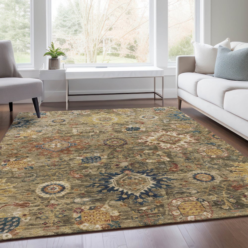 Machine Washable Indoor/Outdoor Chantille Brown 2'6" x 3'10" Rug