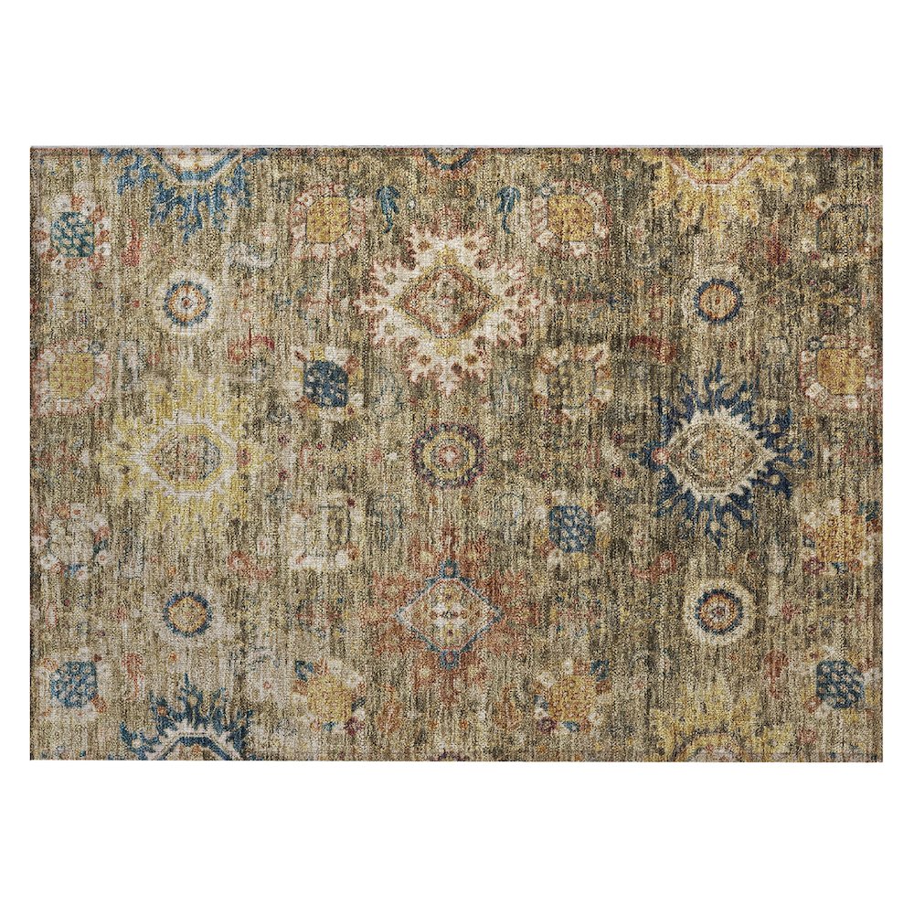 Machine Washable Indoor/Outdoor Chantille Brown 1'8" x 2'6" Rug