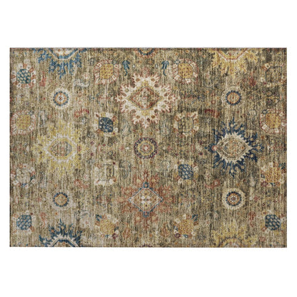 Machine Washable Indoor/Outdoor Chantille Brown 1'8" x 2'6" Rug